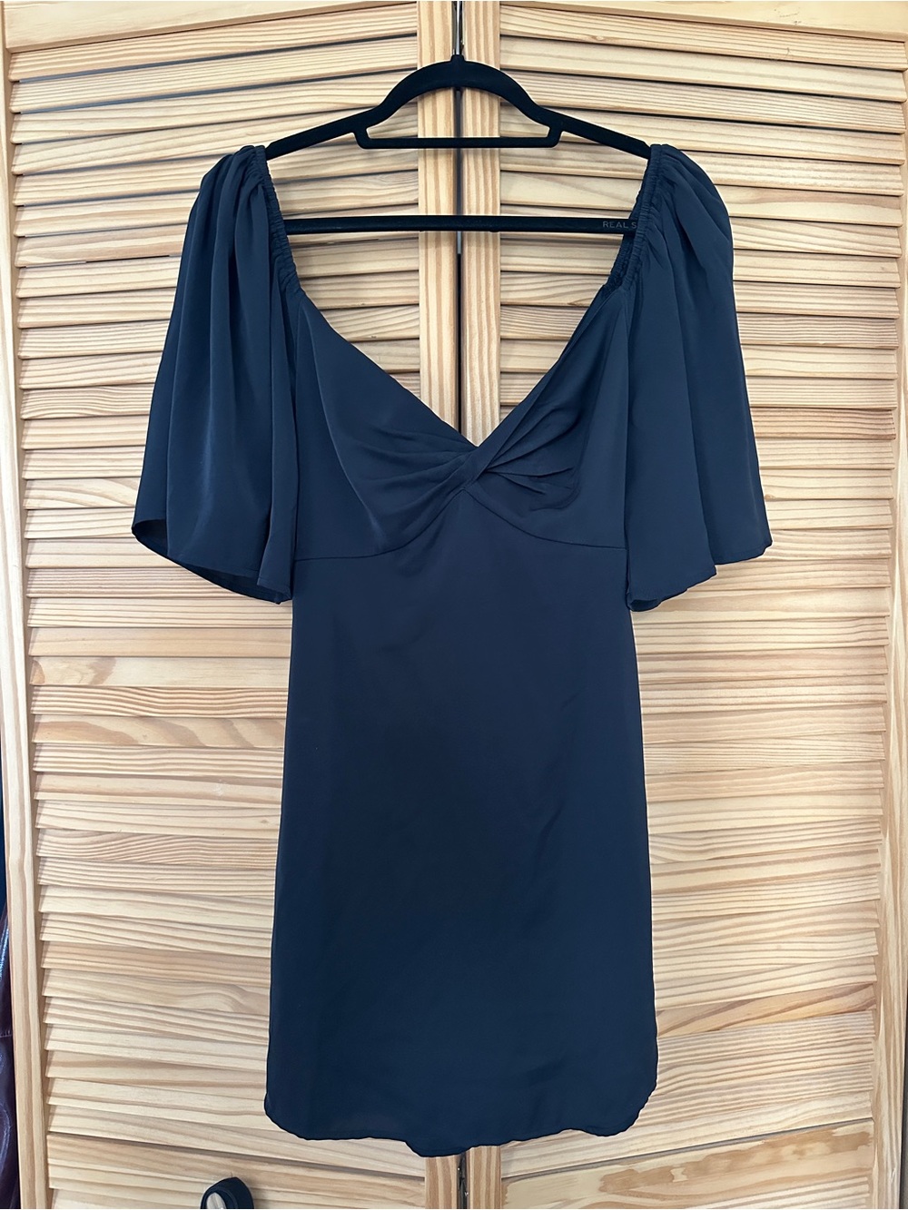 Abercrombie & Fitch Black Dress with Shorts Romper Tie Back Flow Sleeve Small